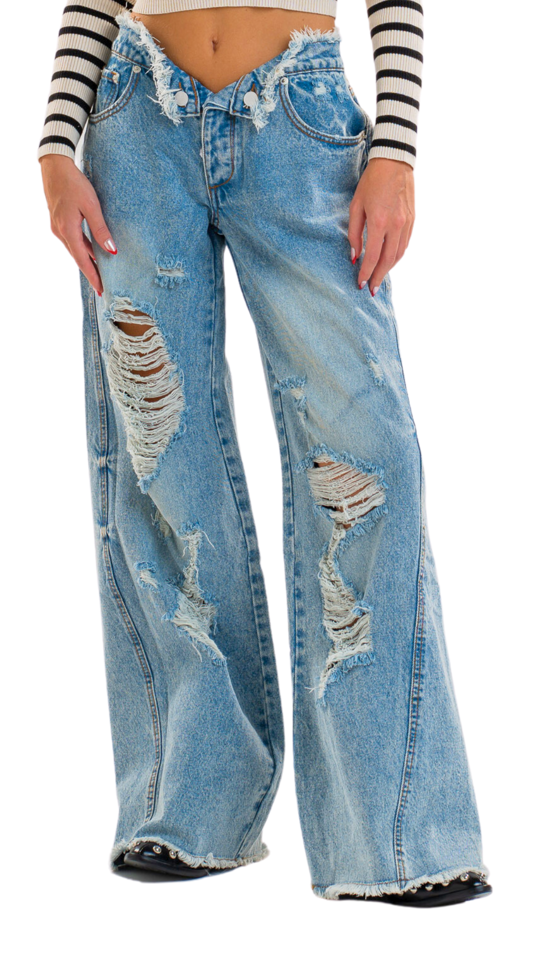 Distress Denim Pants