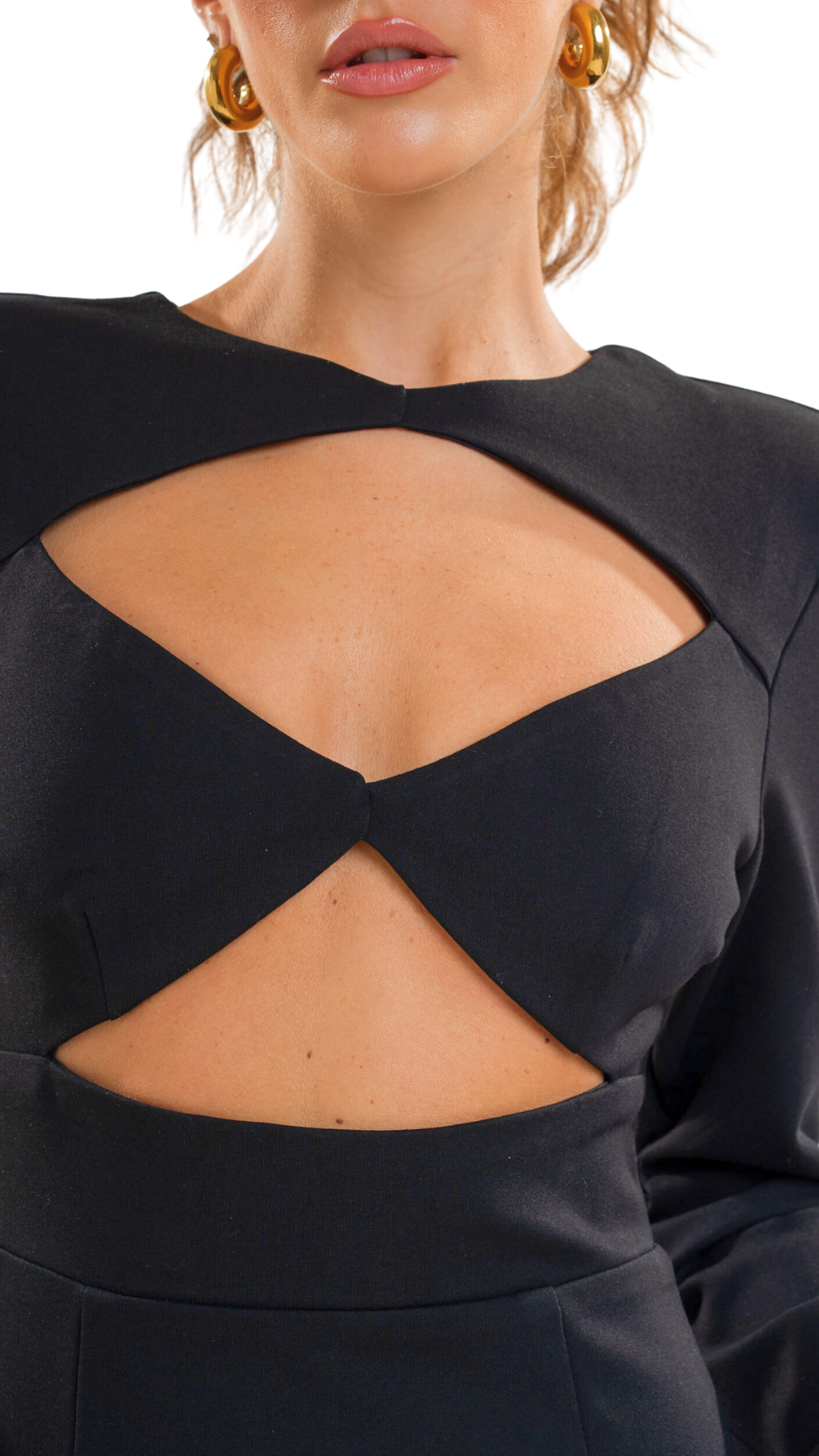 Black Cutout Midi Dress