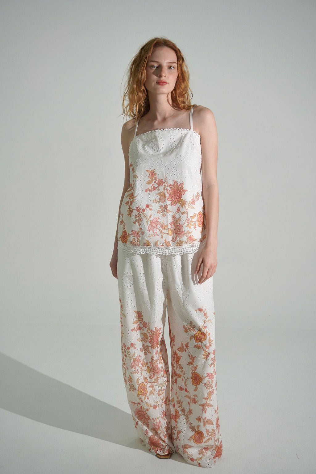 Embroidered bloom pants