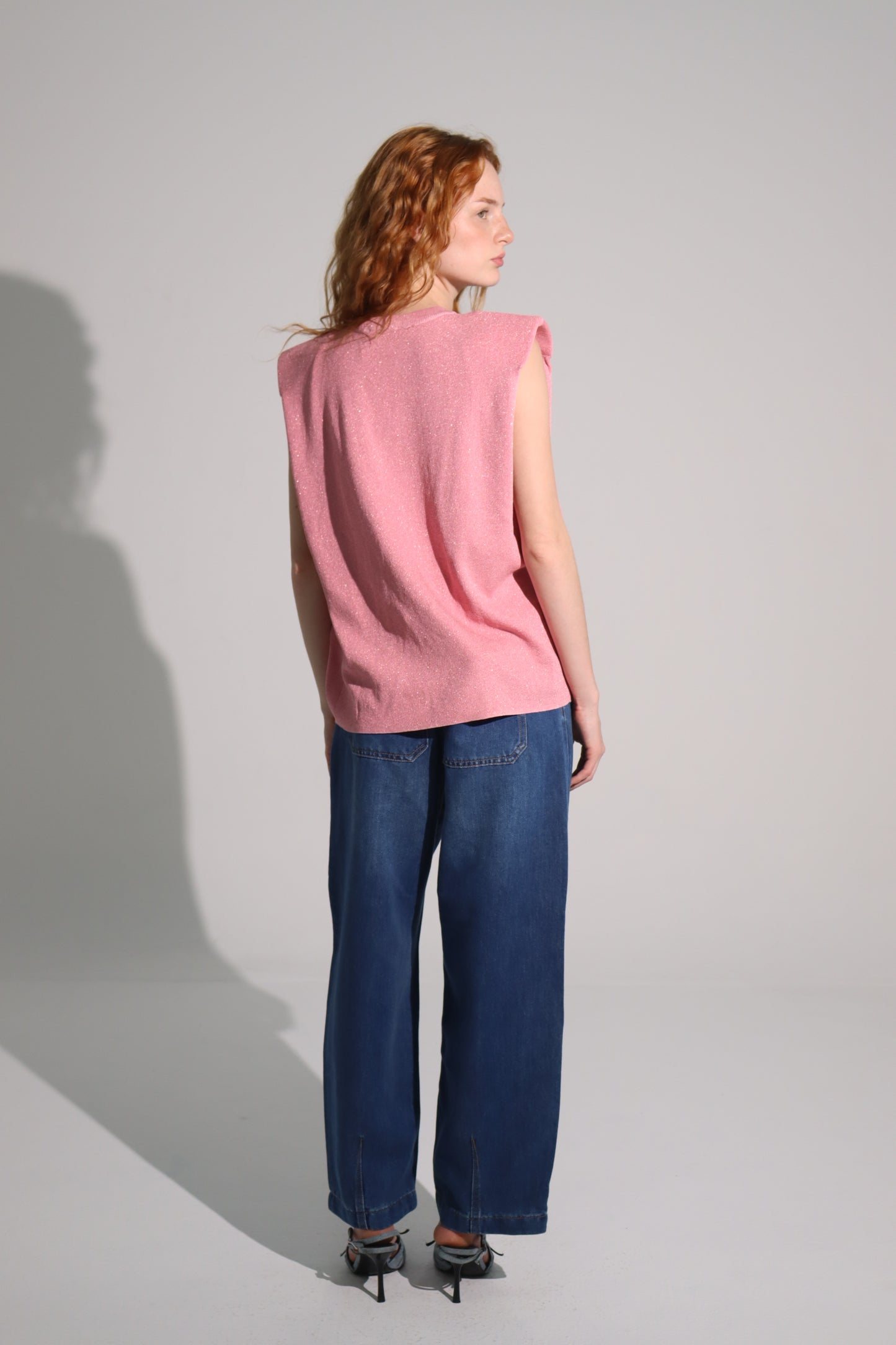 Knitted pink blouse
