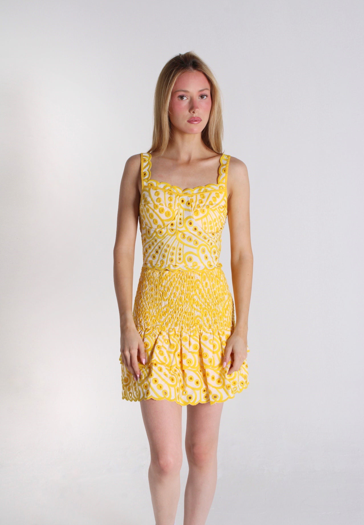 Yellow Top And Skirt Set