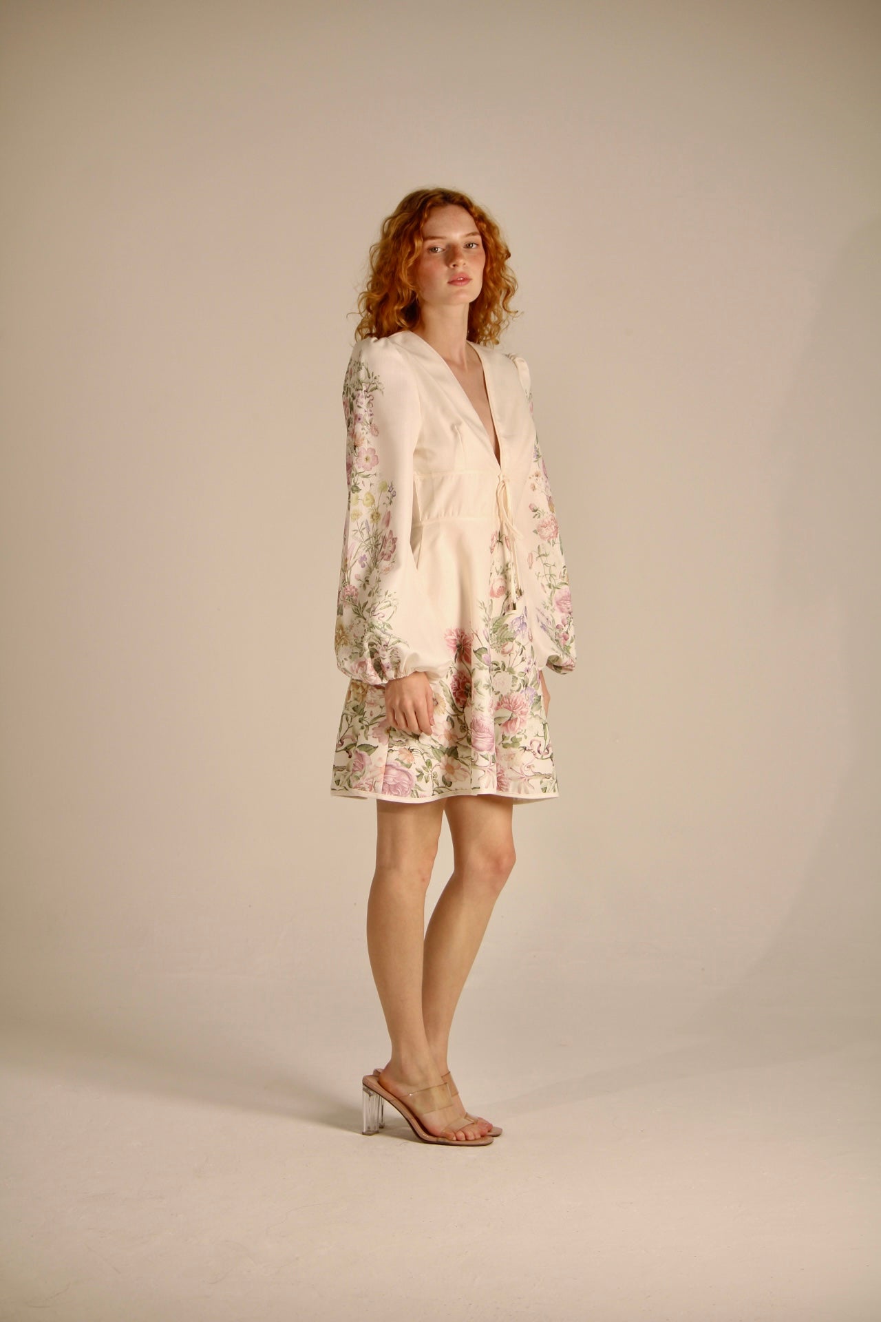 SATIN DRESS WITH FLORAL PRINT