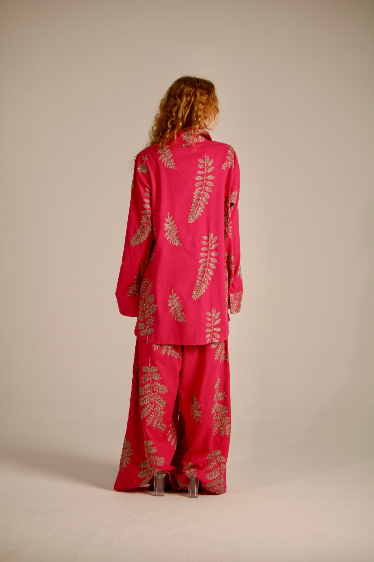 PANTS WITH GOLD EMBROIDERY