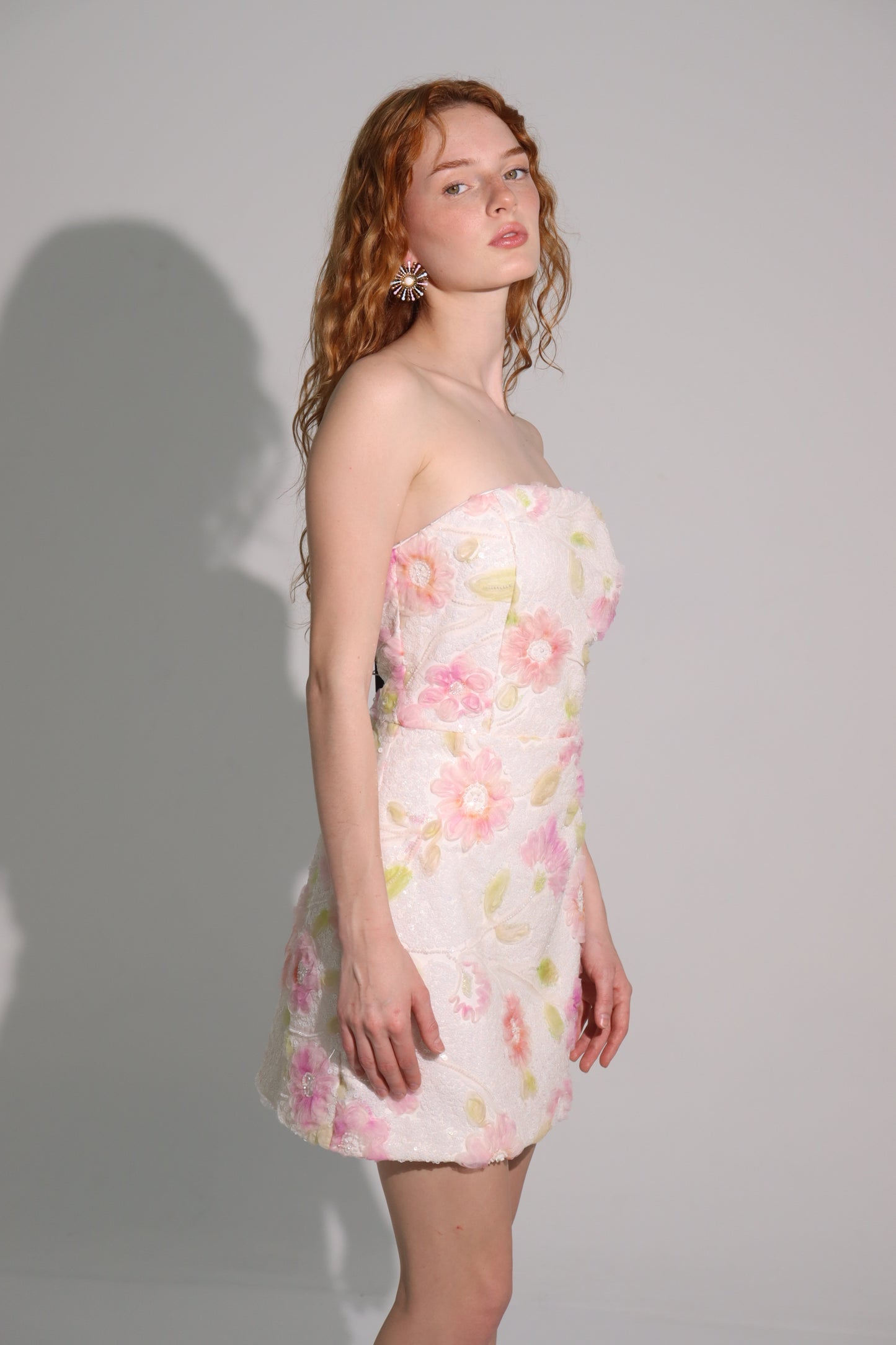 Sequins pastel flower dress