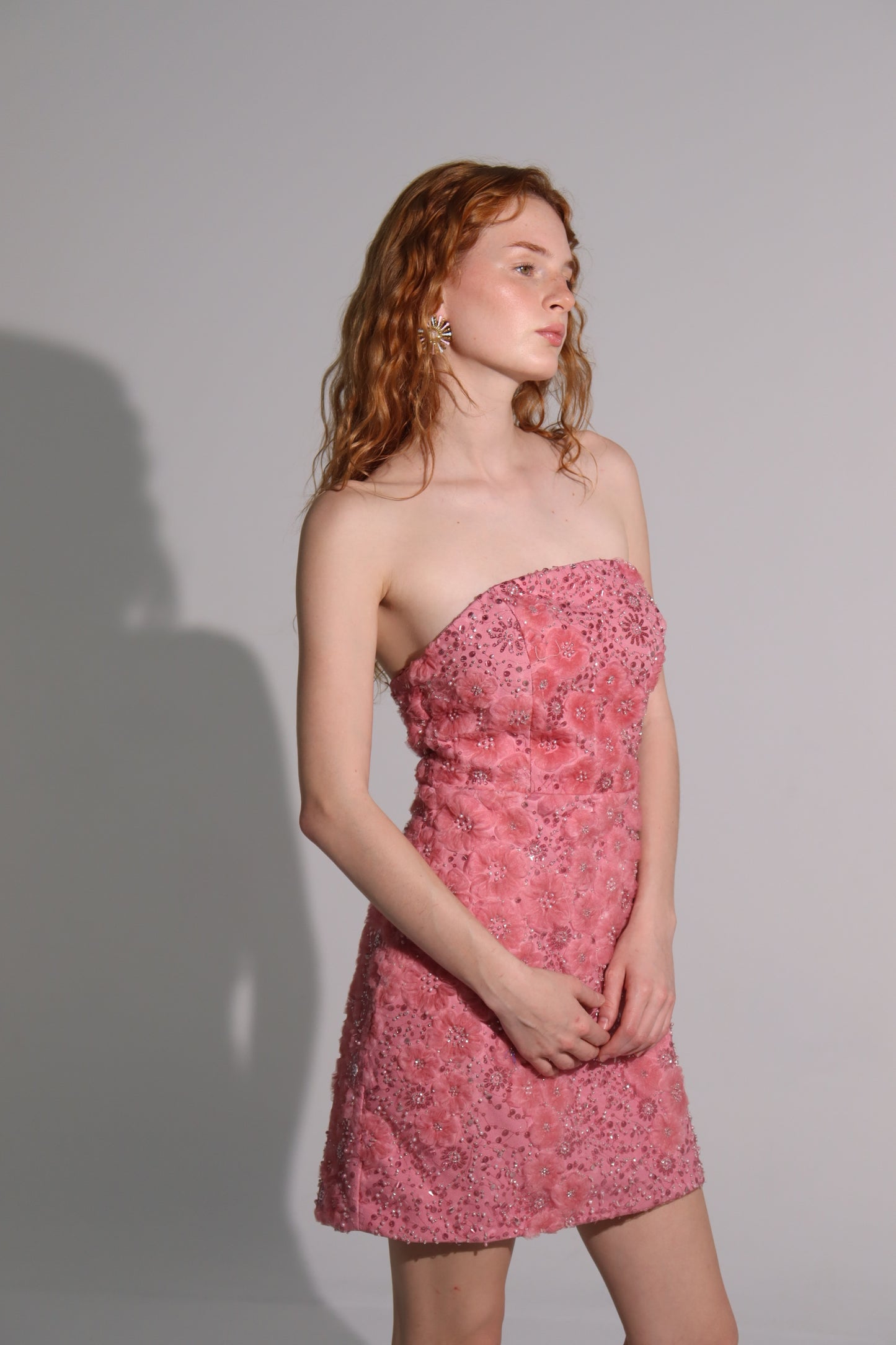Sequin pink flower dress