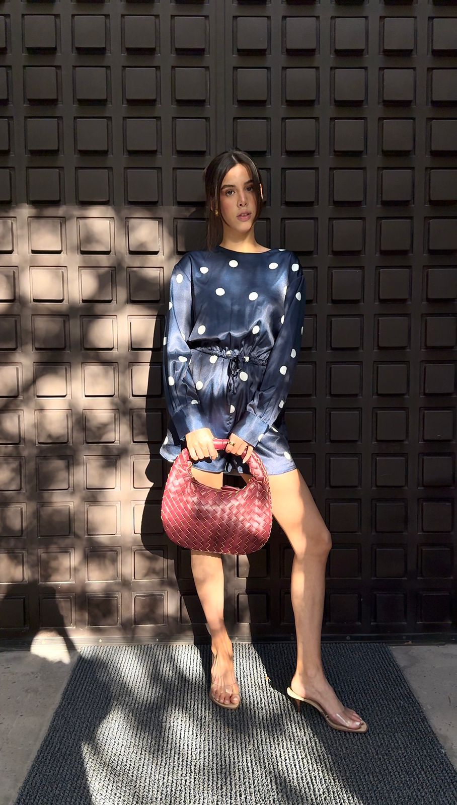 Night Blue Polka Dots Romper