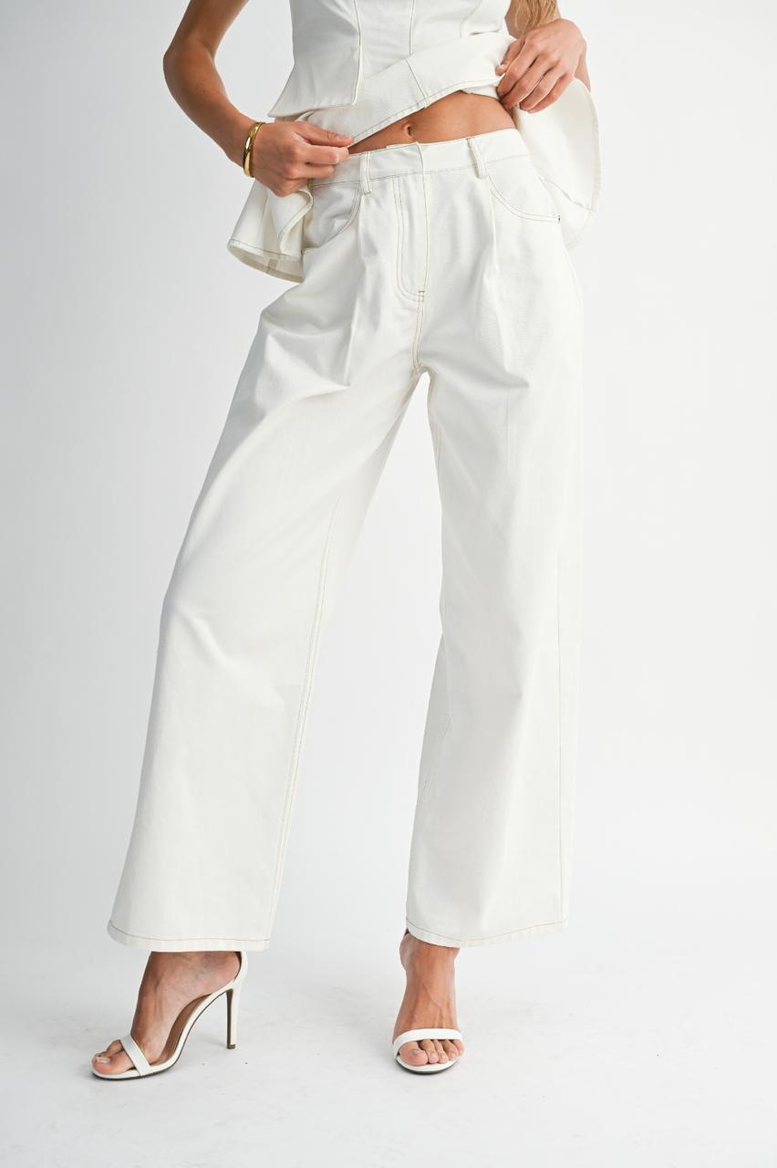 White Denim-Like Pants