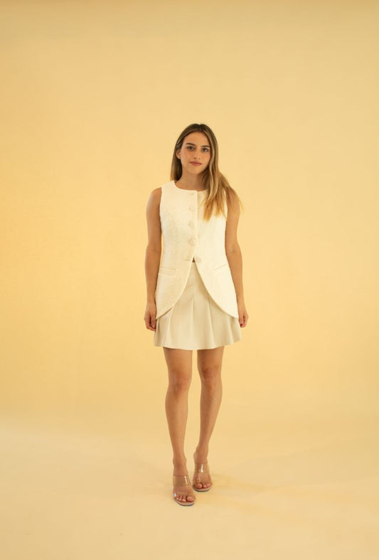 The Button-Front Textured Vest