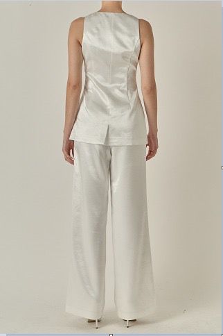 Beige Satin Pants