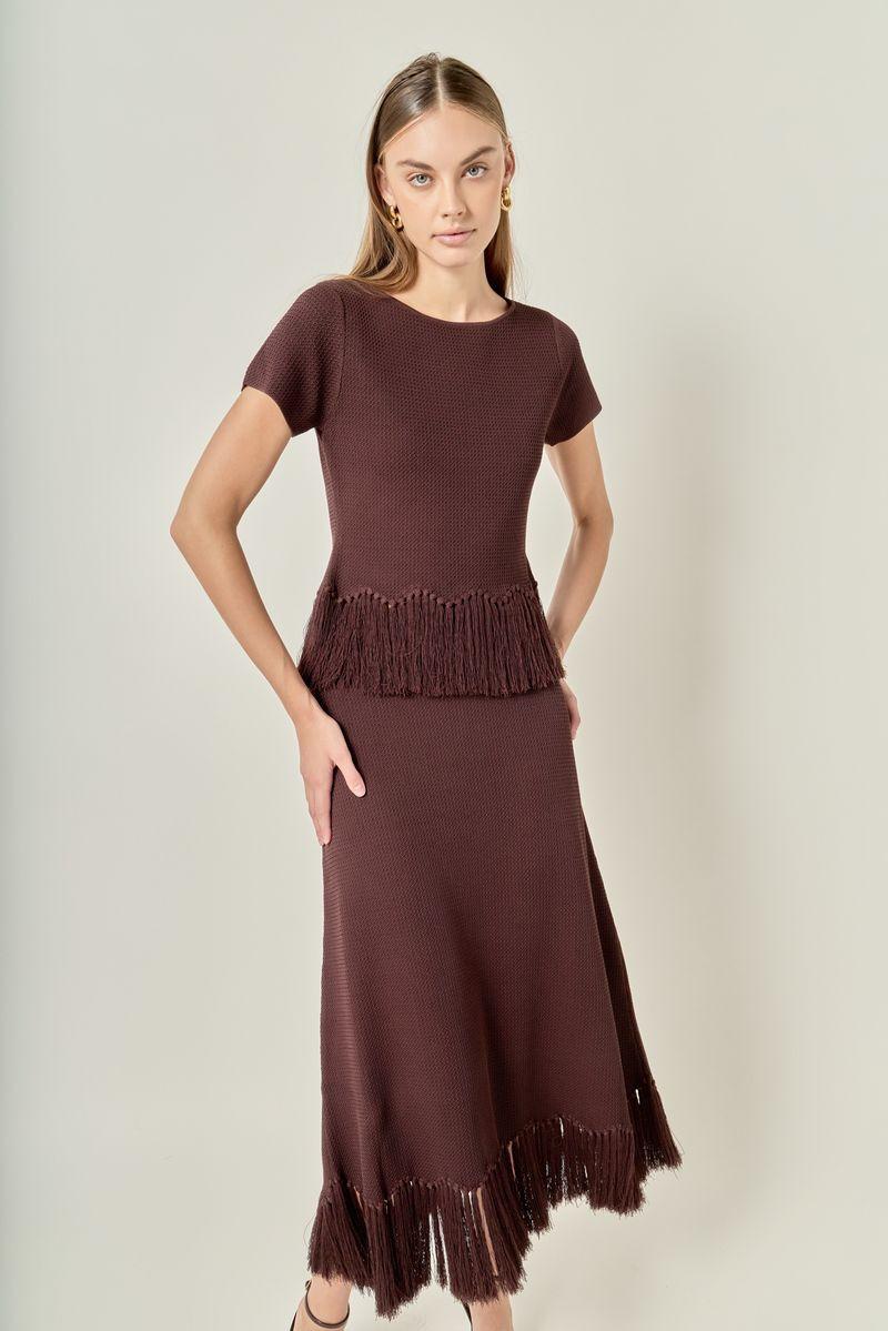 Fringe Midi Skirt — knit