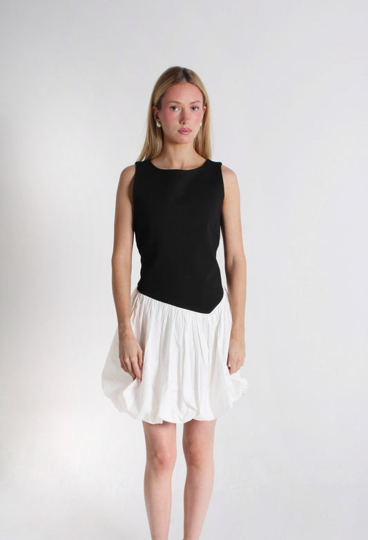 Black Dress White Skirt