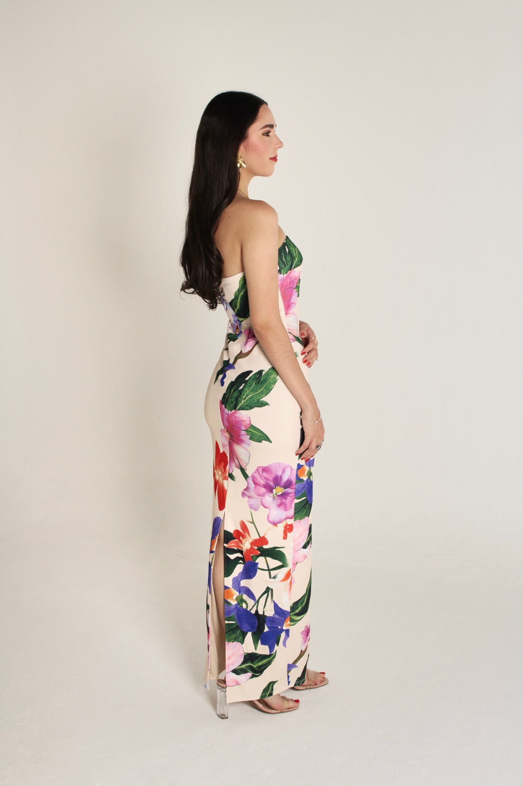 BEIGE FLOWER DRESS