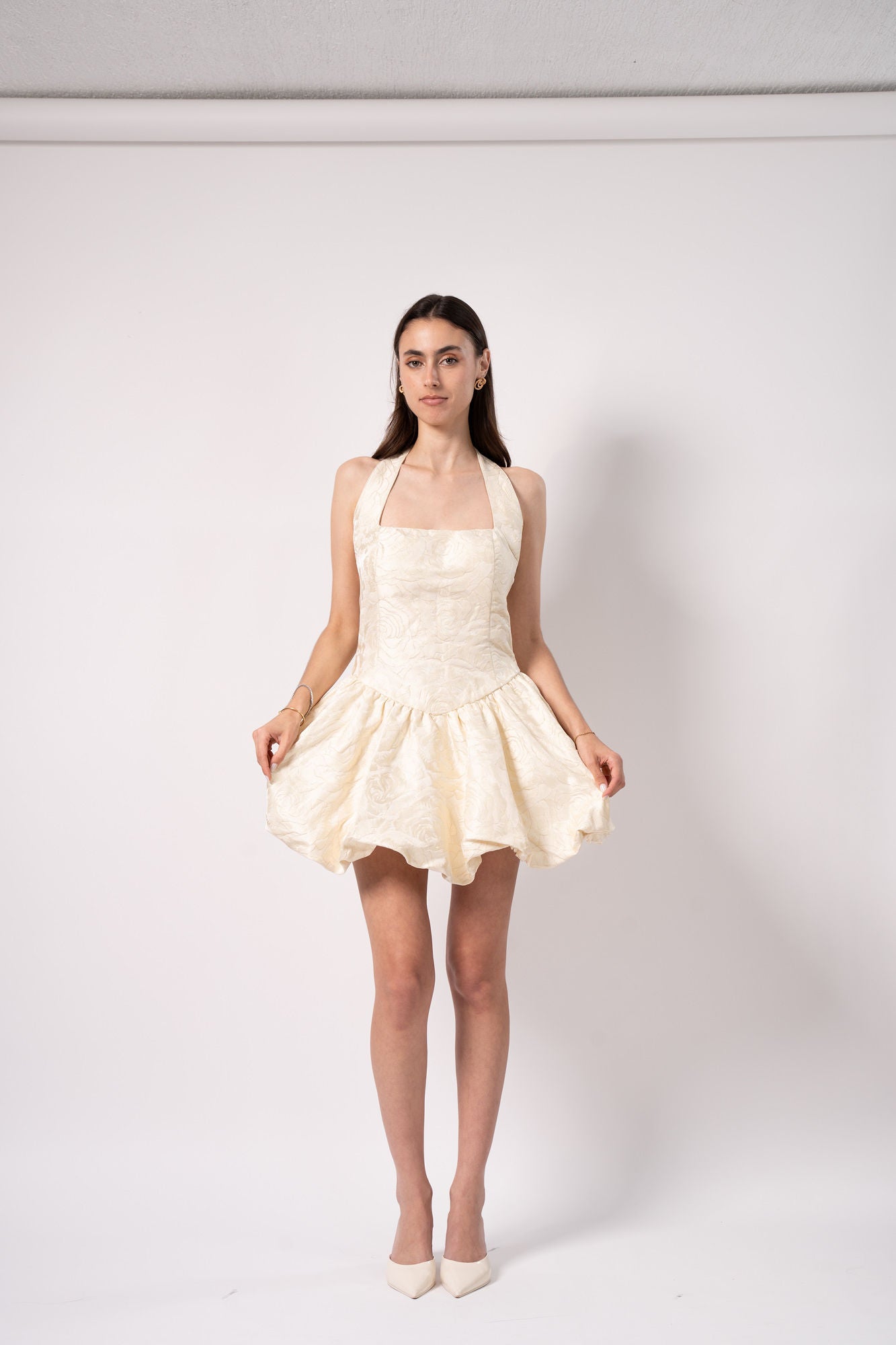 Beige Ballon Dress