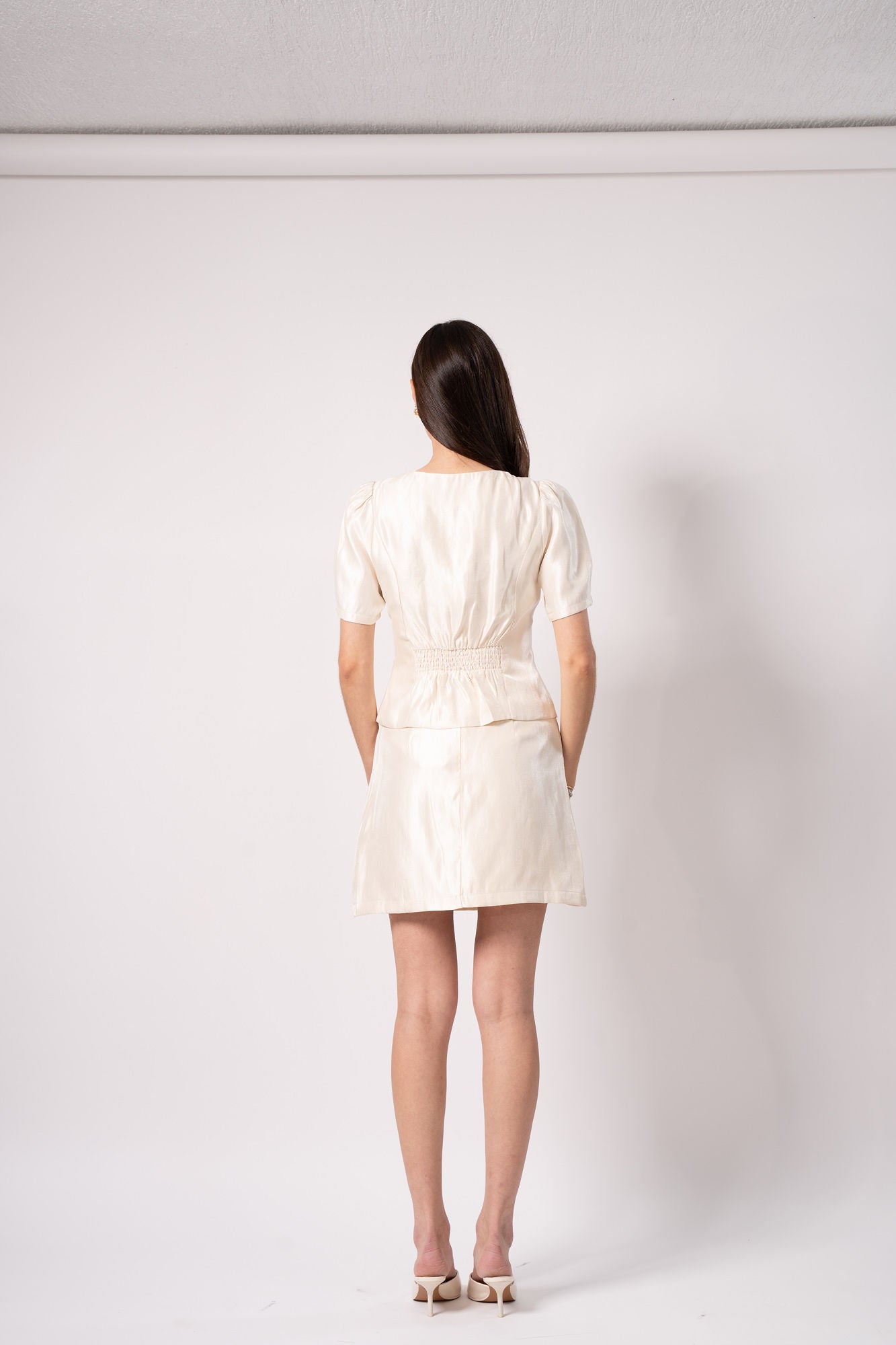 Beige Satin Skirt