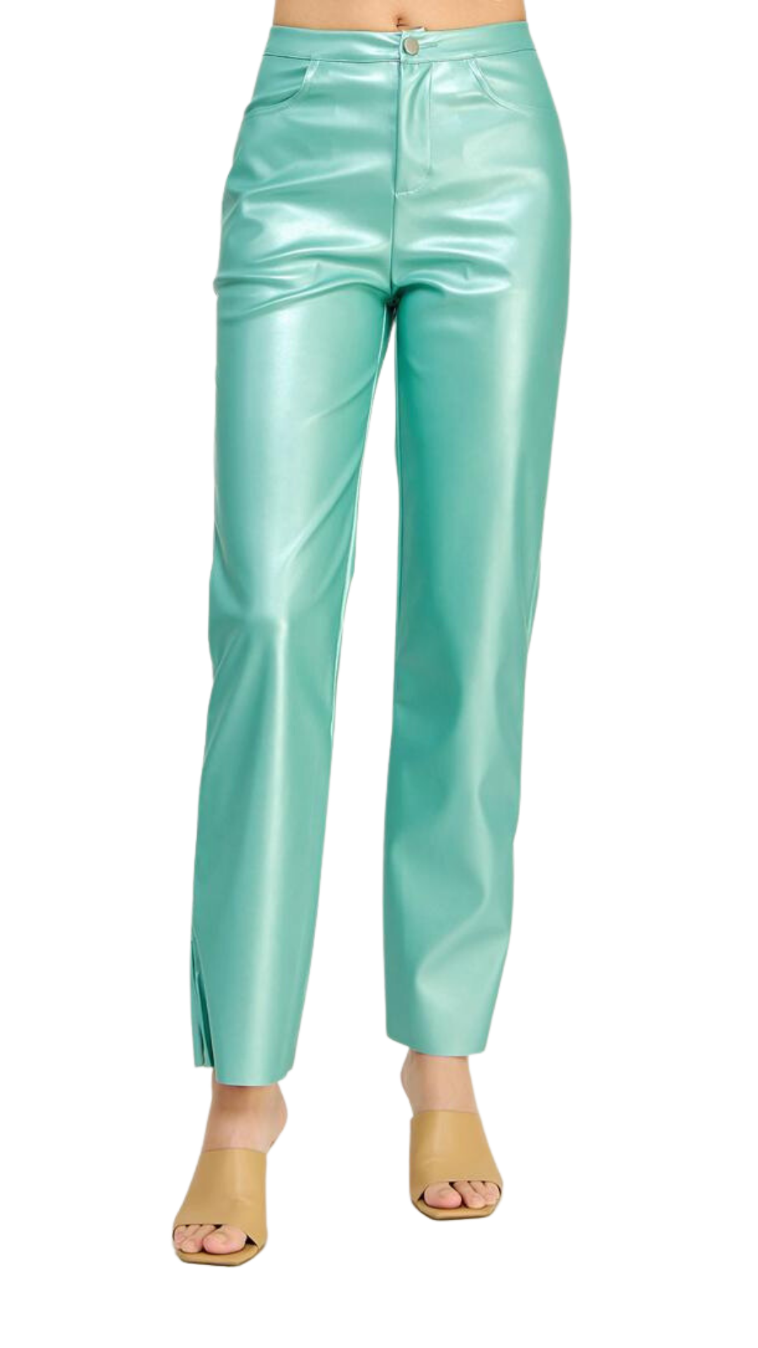 Mint Metallic Pants