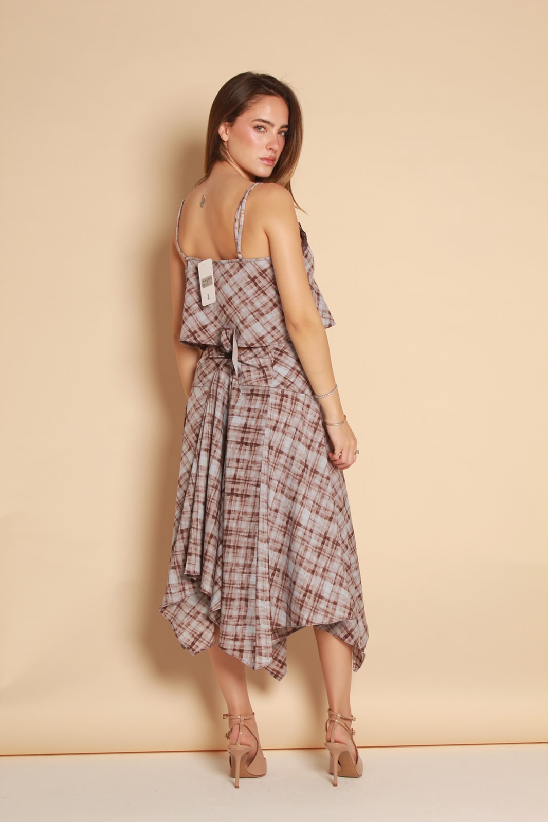 Plaid Handkerchief Top — Brown & Lilac