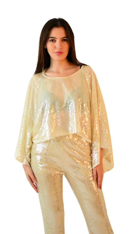 Champagne Sequin Blouse