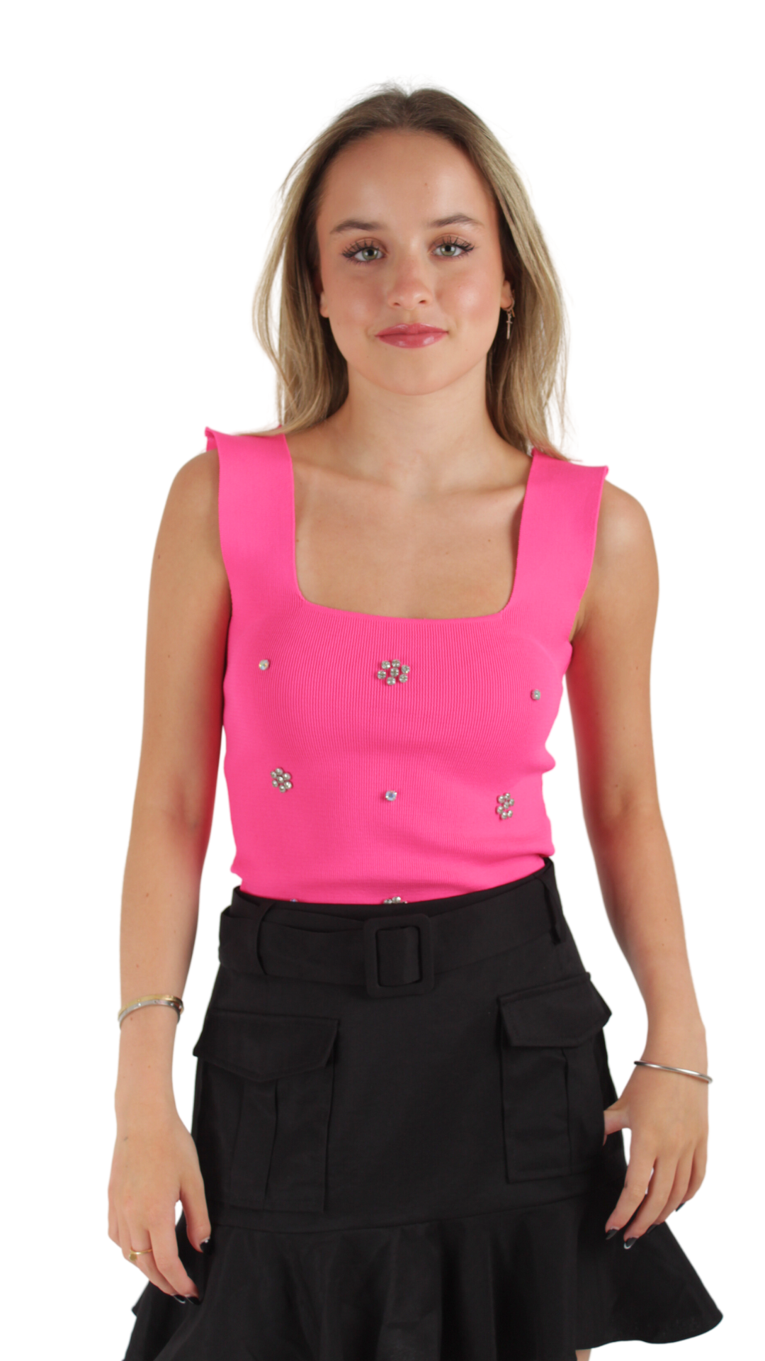 Knitted Top With Rhinestones