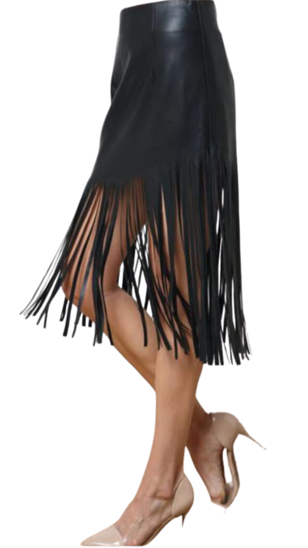 Black Fringes Maxi Skirt