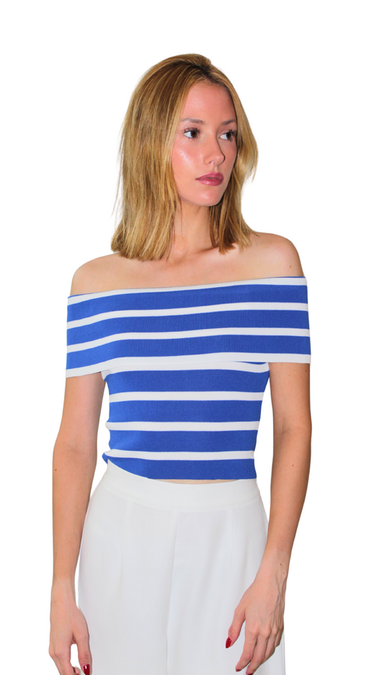 Blue And White Stripe Top