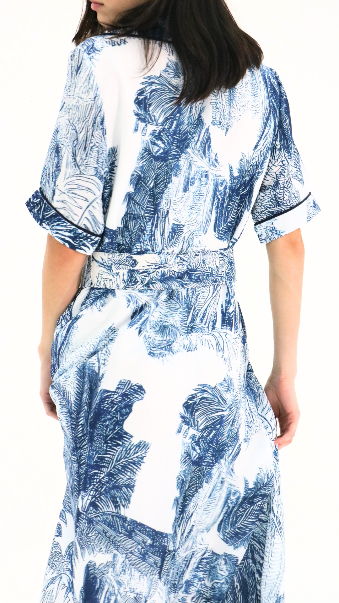 BLUE PRINT BELT DRESS