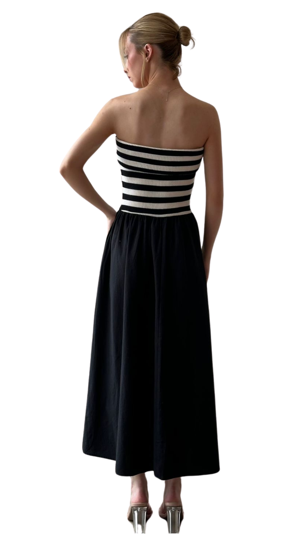 BLACK & WHITE STRIPES DRESS