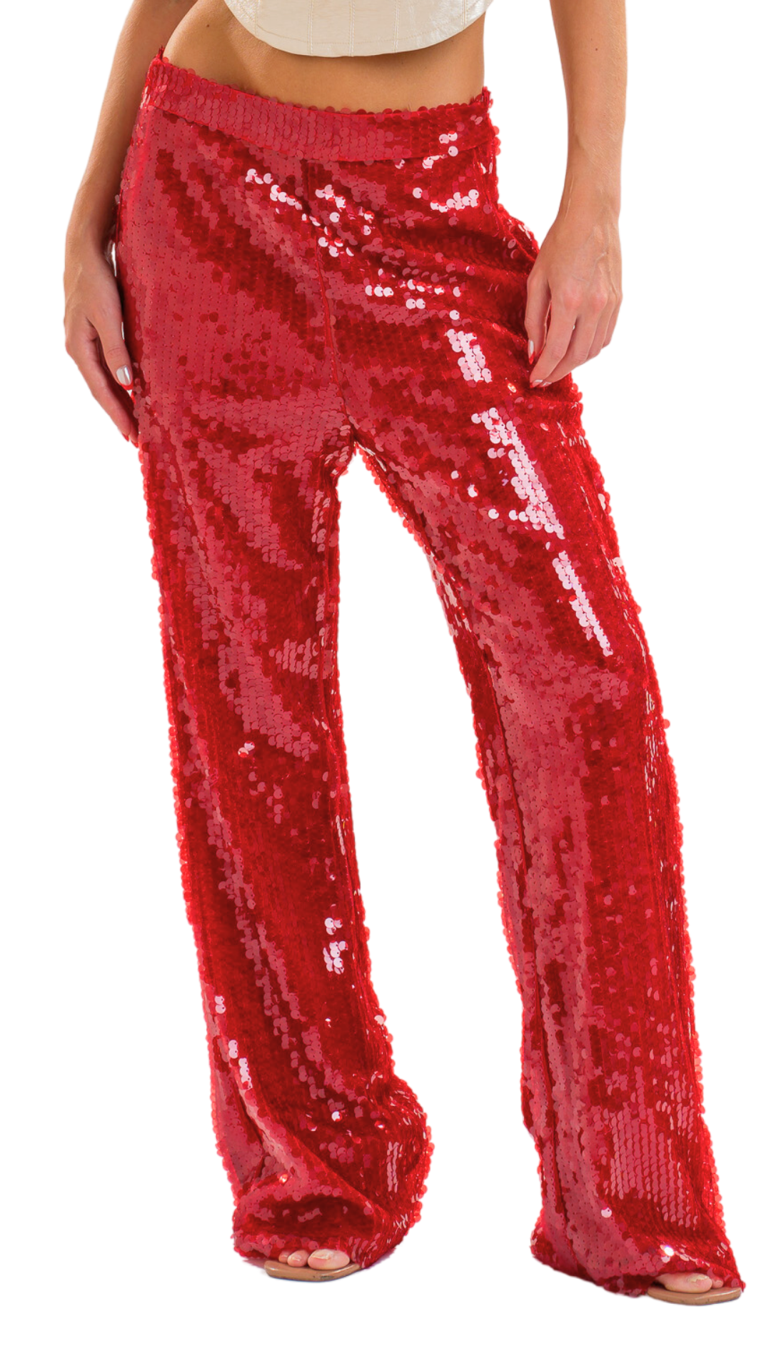 Red Sequin Pants