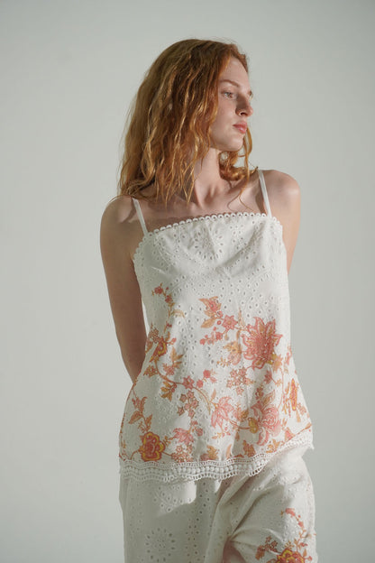 Embroidered bloom top