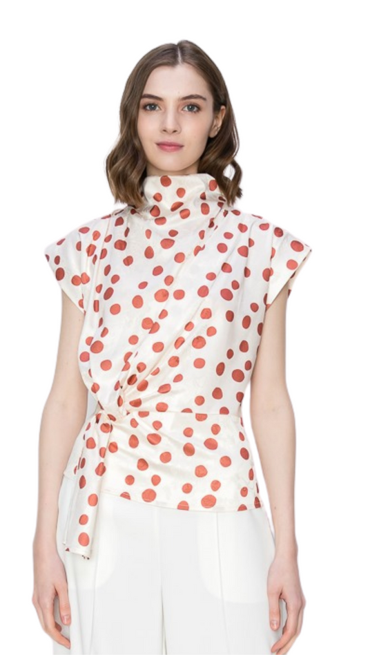 Red dot blouse