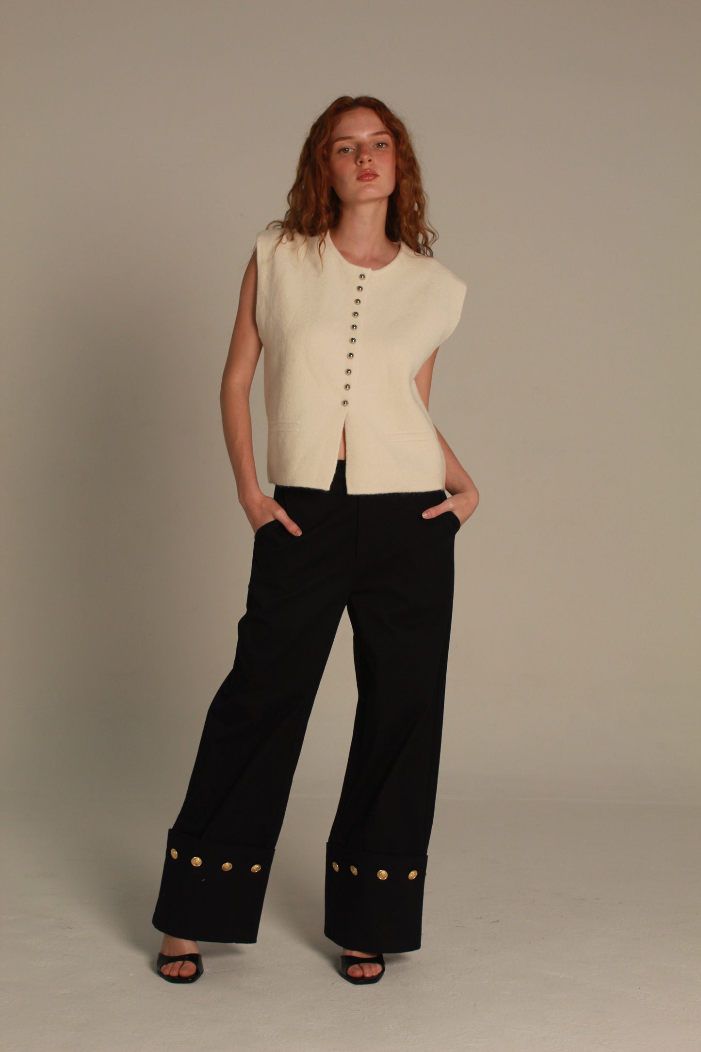 Colette Knit Vest — Ivory Knit