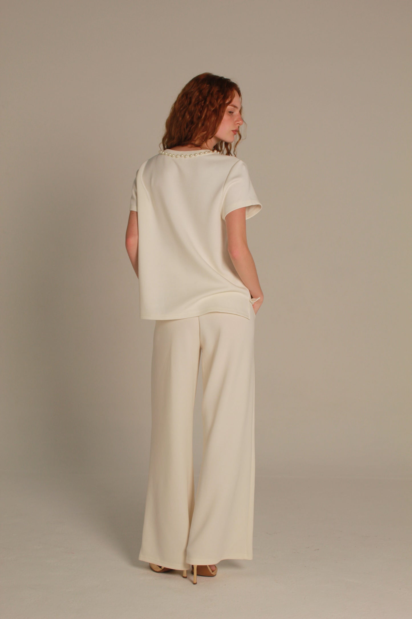 Pearl Knit Pants — Black & Pearl.