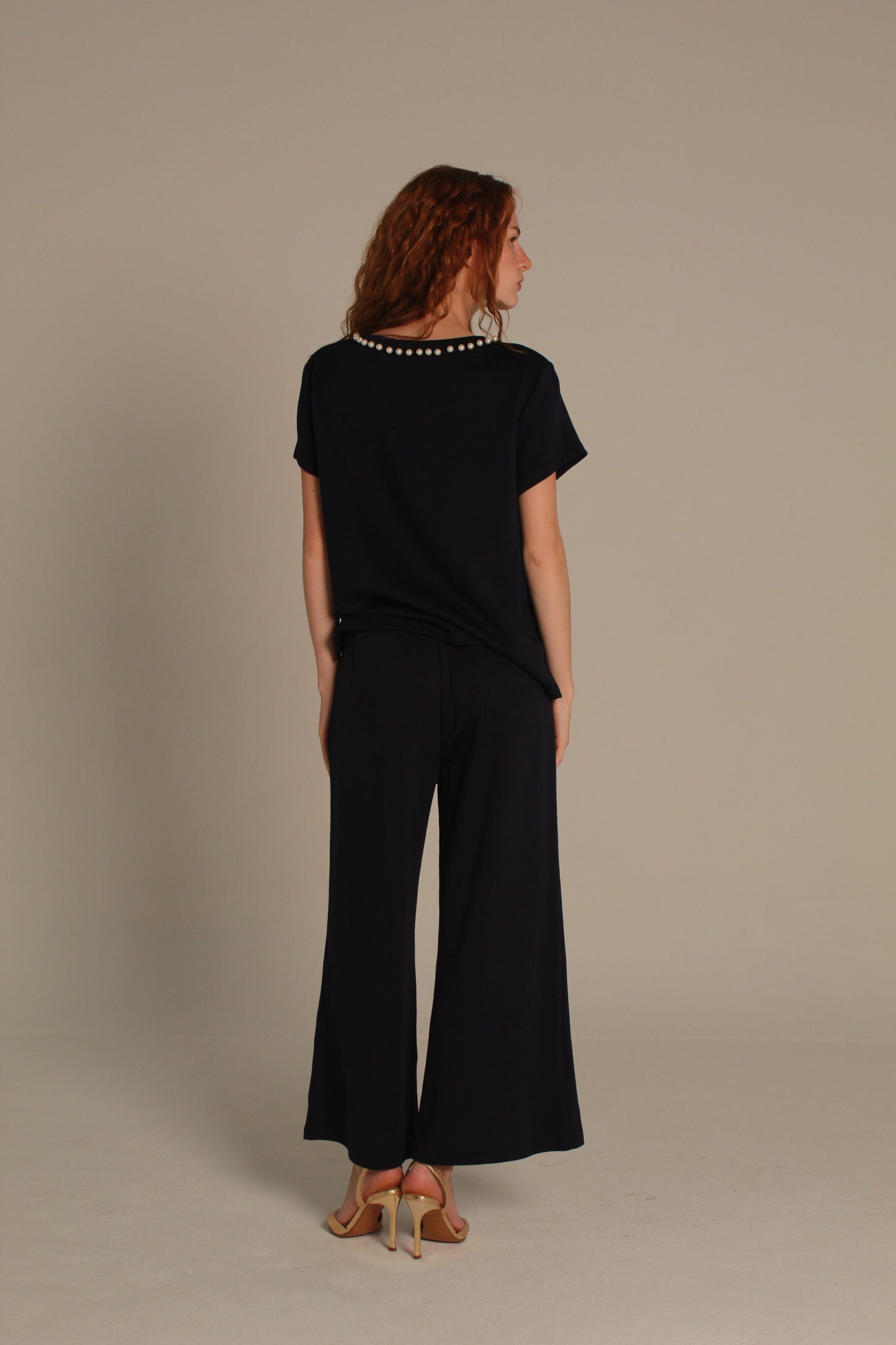 Pearl Knit Top — Black & Pearl.