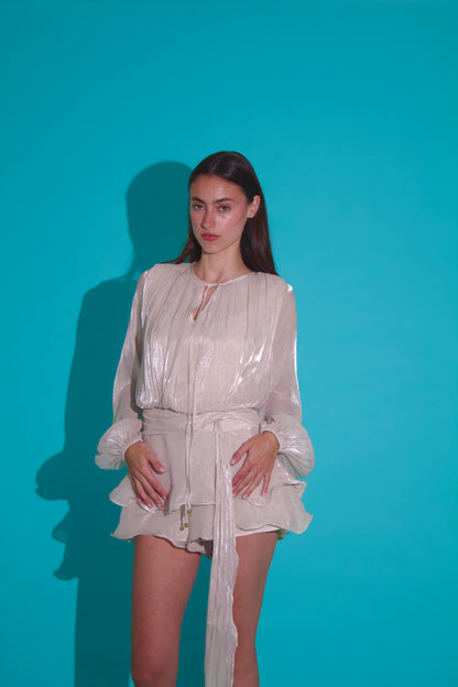 Romper satin suit