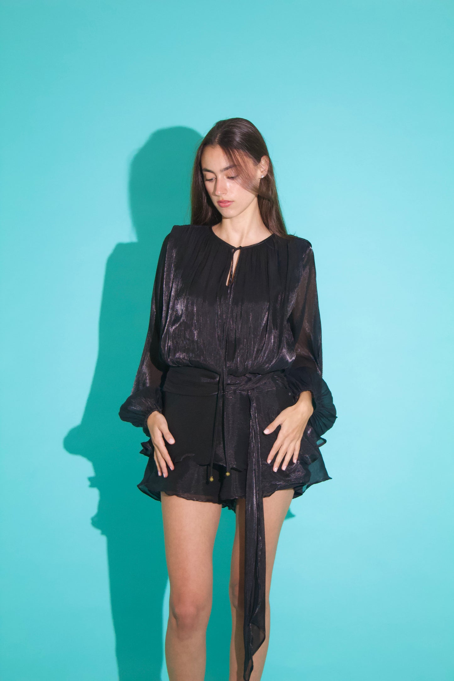 Romper satin suit