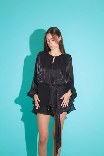 Romper satin suit