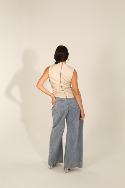 Sleek Drape Neck Top