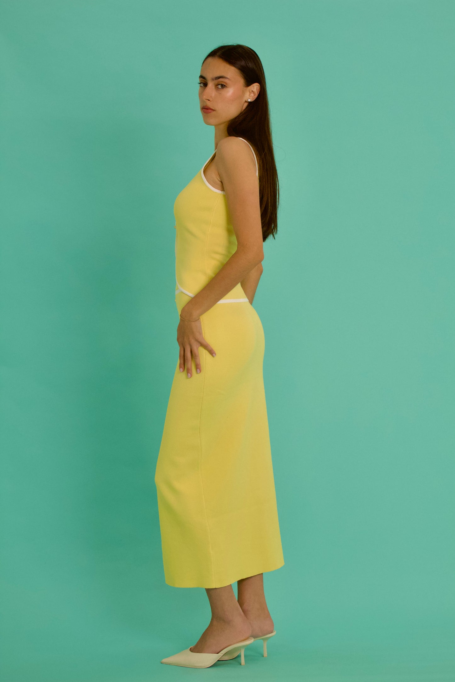 Button-up yellow top