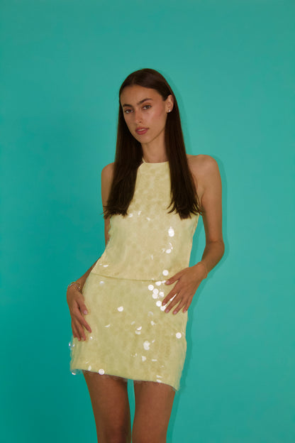 Butter yellow backless top