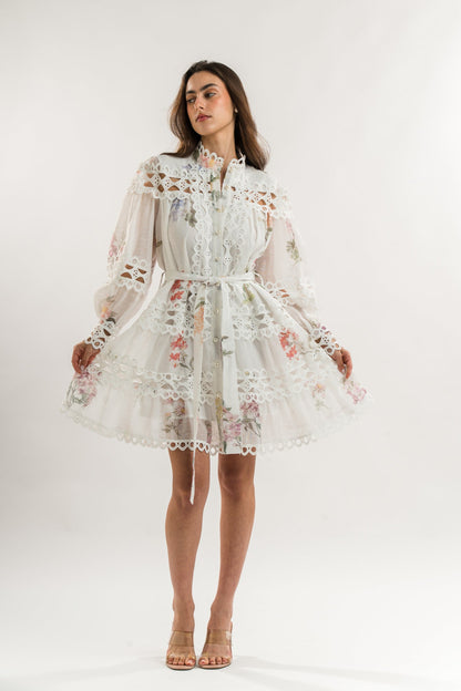 White Leaves Dress
