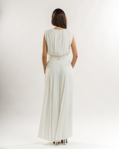 White Pleated Pants