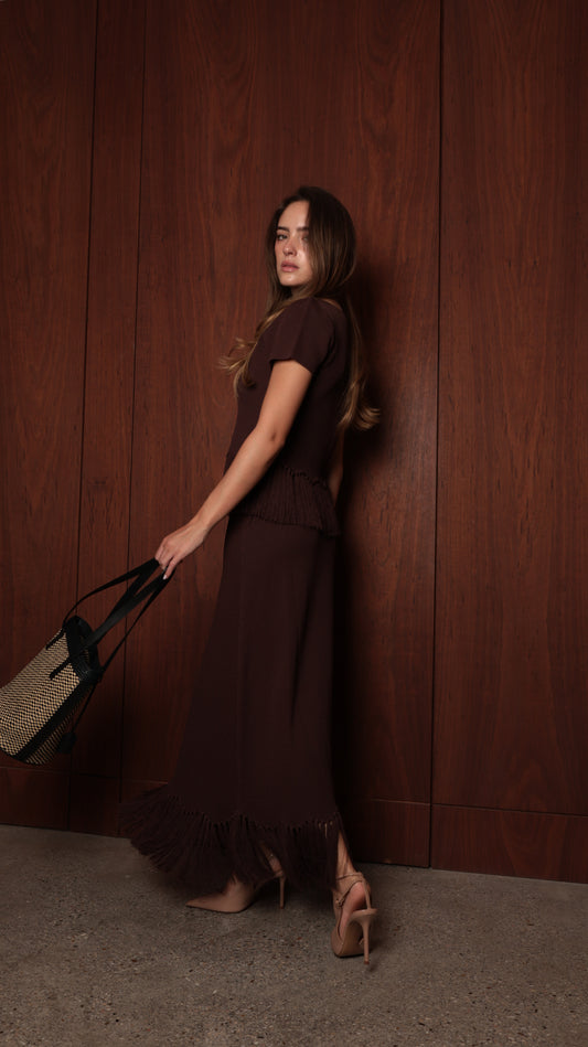 Fringe Midi Skirt — knit