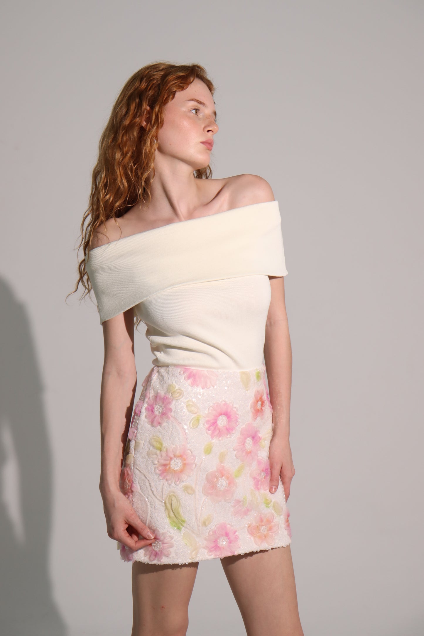 Sequins bloom skirt