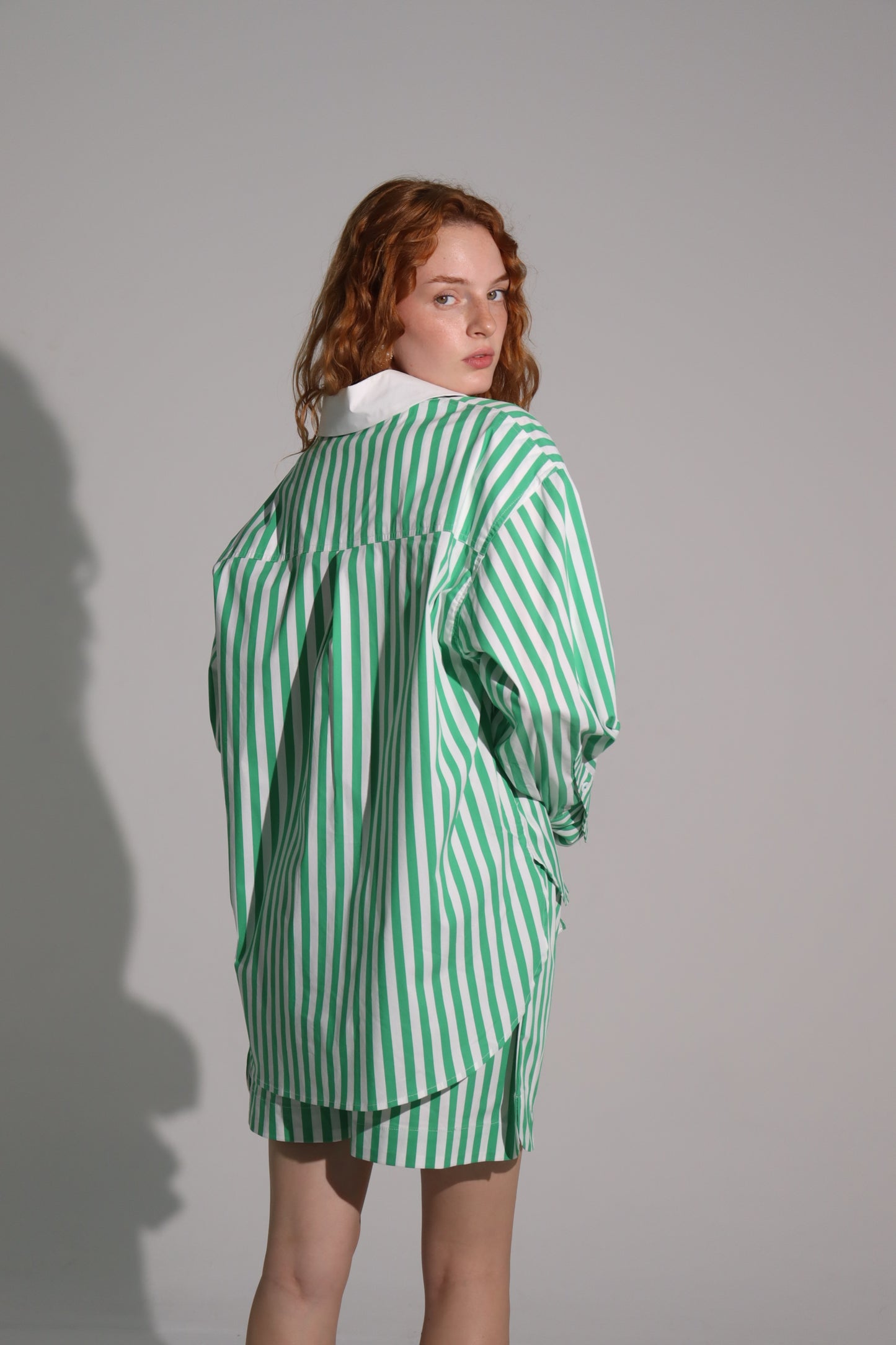 Green stripes summer short