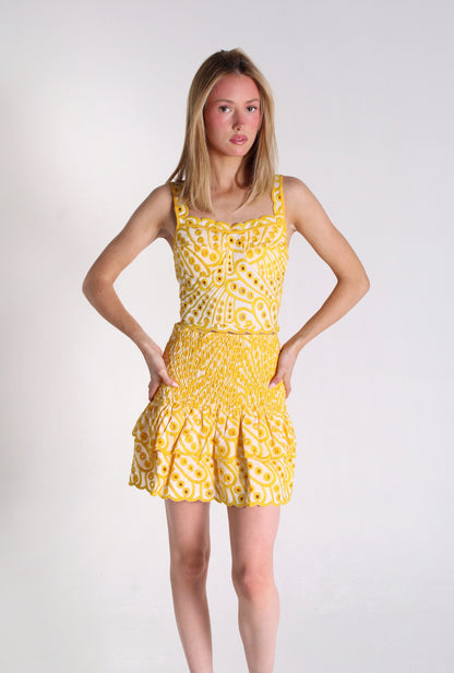 Yellow Top And Skirt Set