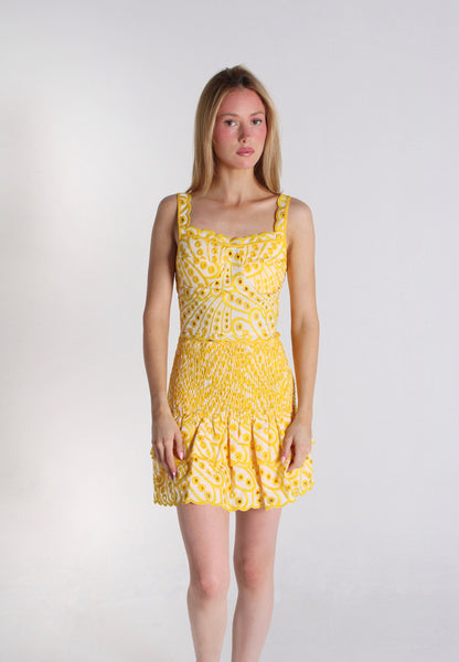 Yellow Top And Skirt Set