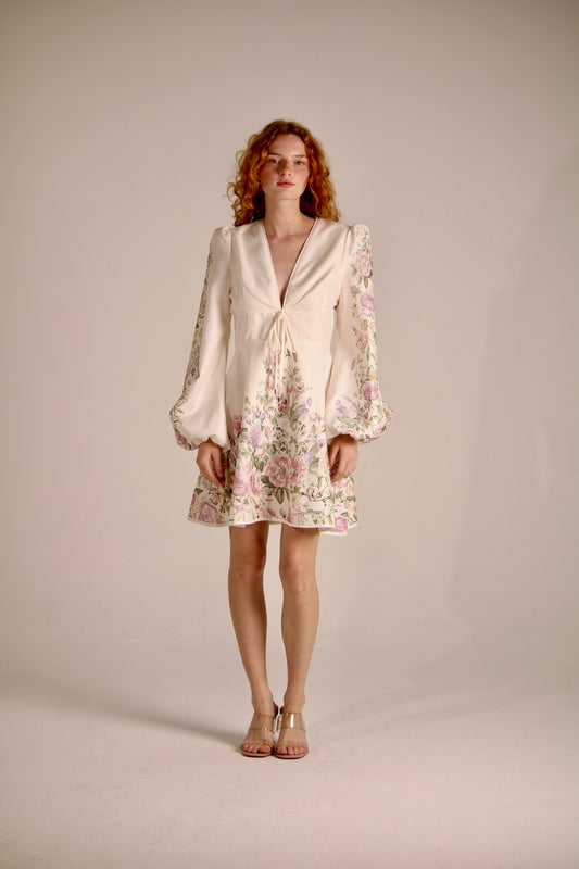 SATIN DRESS WITH FLORAL PRINT