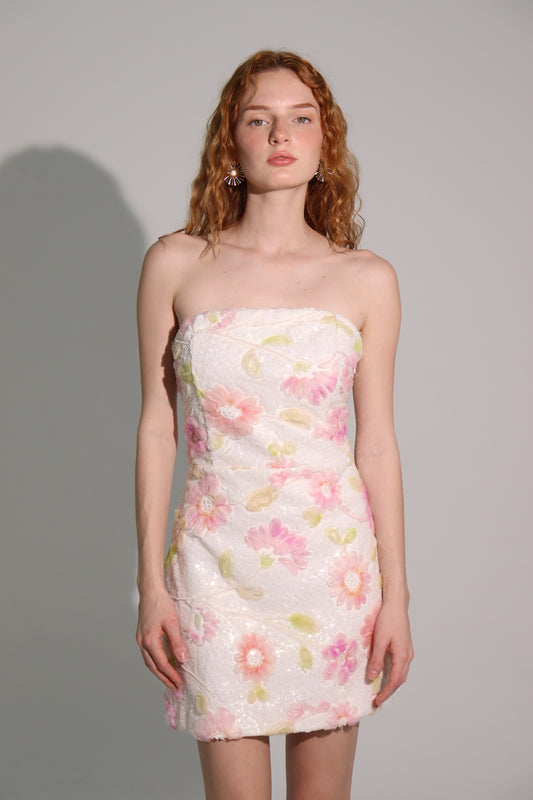 Sequins pastel flower dress