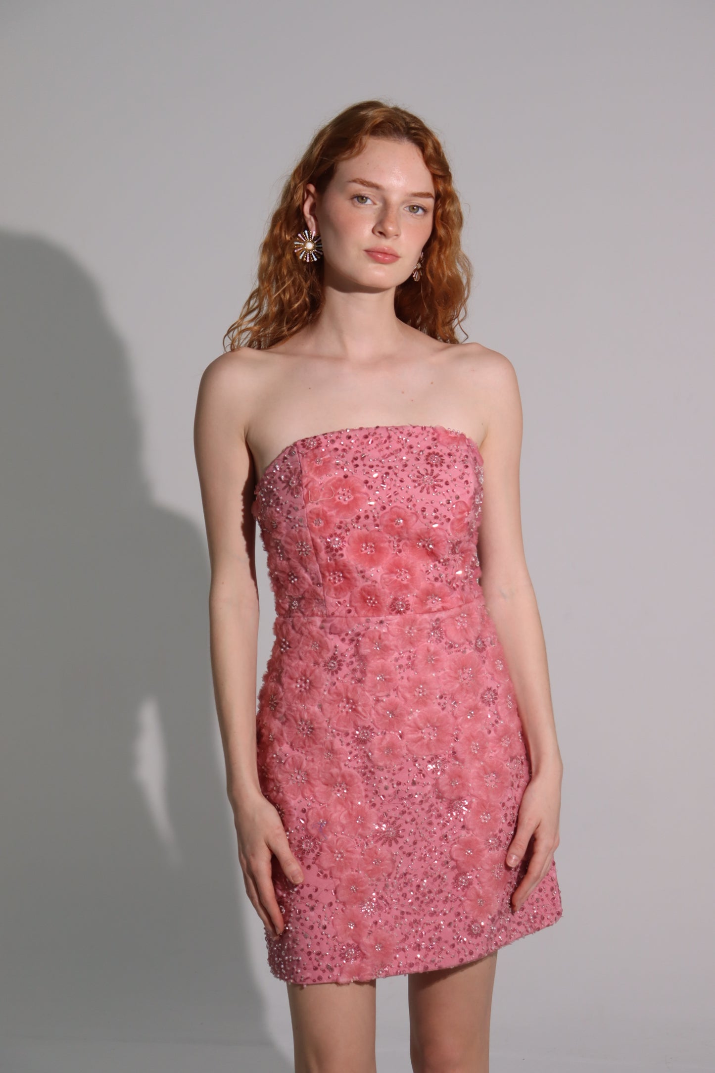 Sequin pink flower dress
