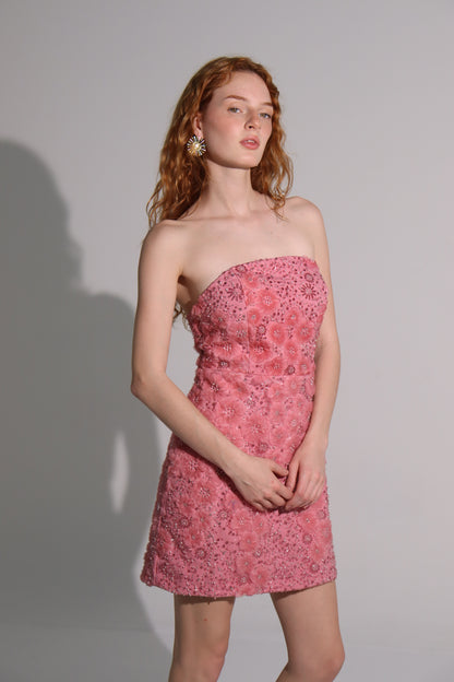 Sequin pink flower dress