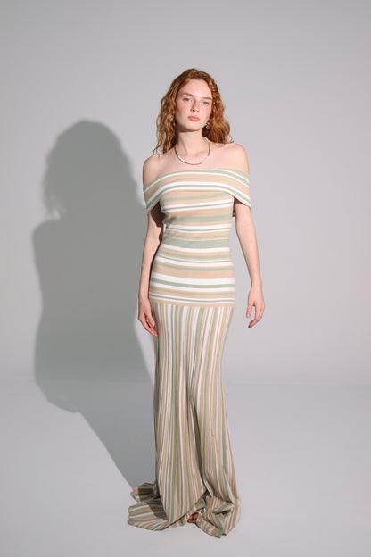 Off shoulder Stripes Powder Love